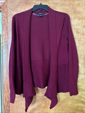 Liz Claiborne Wine Open-Front Draped Cardigan